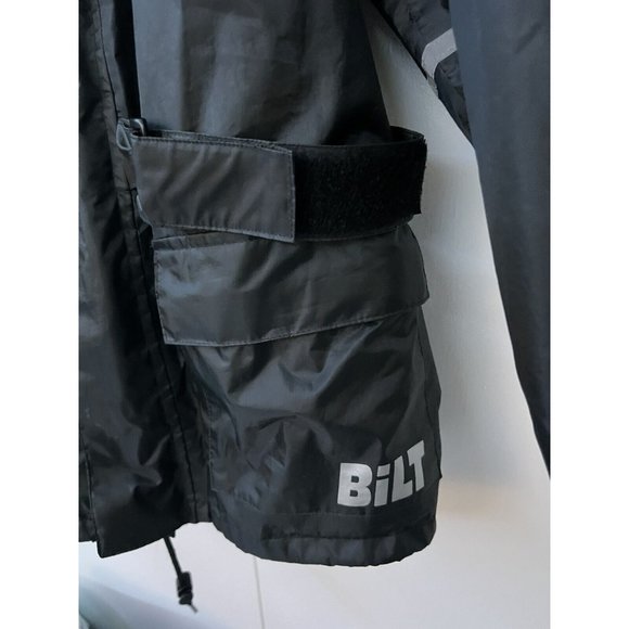 Men's BILT Black Motorcycle Windbreaker Lightweight Reflective Jacket Size Large - Picture 2 of 5